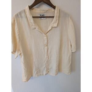 Flax short sleeve linen shirt sz L